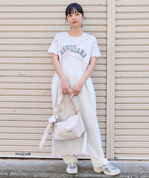 ワンピース 配色メロー ロゴワンピース/カットワンピース/Tシャツワンピース | FREAK'S STORE