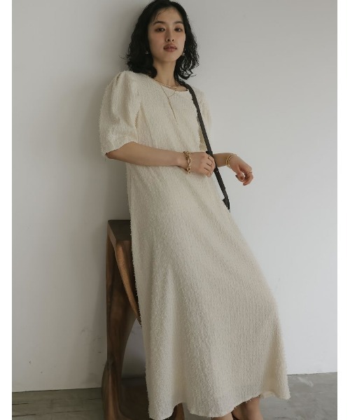 美品 styling/ パフスリーブワンピース　0サイズ Re:EDIT ワンピース 「2024 SUMMER COLLECTION」「低身長サイズ