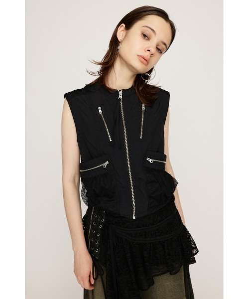 SLY ベスト ジレ MESH DOCKING MILITALY VEST メッシュ