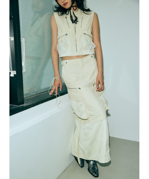 ベスト ジレ メッシュコンビミリタリーベスト レディース SLY ベスト ジレ MESH DOCKING MILITALY VEST メッシュ