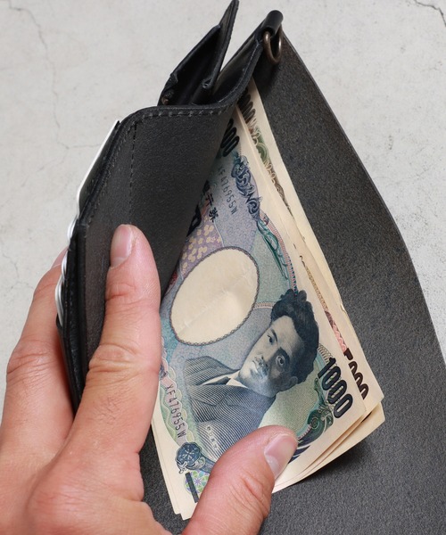 楕円カン付きMiddle Leather Wallet ミドルレザーウォレットU Vin&Age/ヴィンアンドエイジ】「Leather Middle Wallet/レザー
