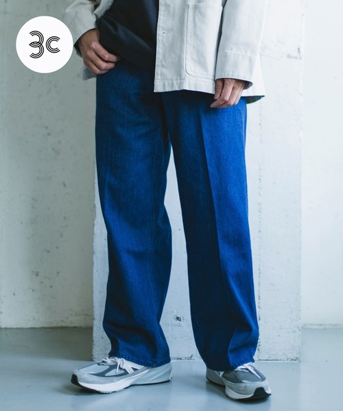 URBAN RESEARCH DOORS デニムワイドパンツ インディゴ 新品 URBAN RESEARCH DOORS（アーバンリサーチドアーズ）の「デニム