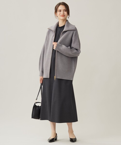 自由区（ジユウク） コート アウター ジップアップニット アウター