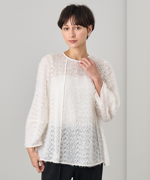 アナイ　カットジャガードフレアブラウス　トップス　ブラウス ANAYI（アナイ） ブラウス シャツ カットジャガードフレア ブラウス
