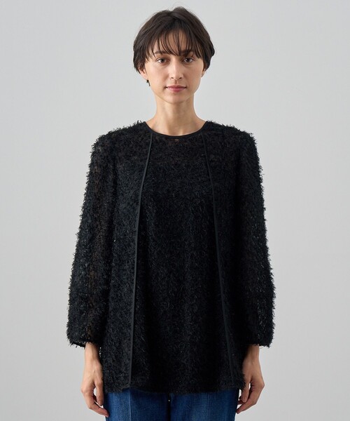 ANAYI（アナイ） ブラウス シャツ カットジャガードフレア ブラウス