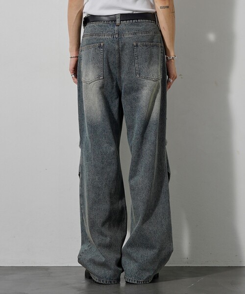 PUBLUX（パブリュクス） ジーンズ Damaged Straight Crash Denim