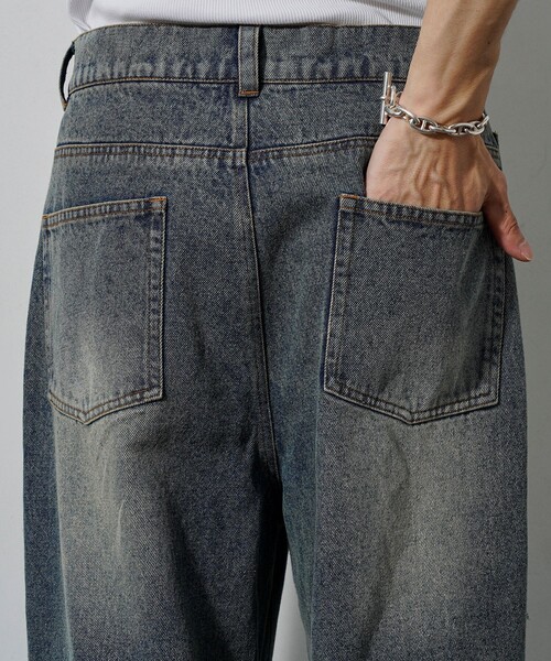 PUBLUX（パブリュクス） ジーンズ Damaged Straight Crash Denim