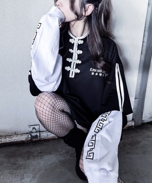 半袖Tシャツ　フェイクレイヤード　レイヤードデザイン　外国人女性　4Ⅼ 3XL w10263750.jpg