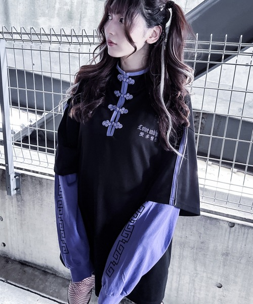 Revo. tシャツ フェイクレイヤード チャイナ デザイン トップス