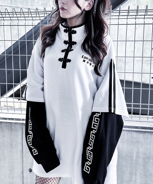 Revo. tシャツ フェイクレイヤード チャイナ デザイン トップス