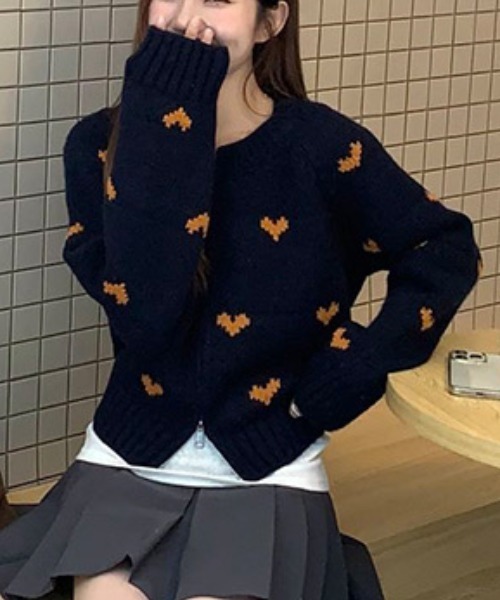 ❤︎ページ swing by ハート刺繍ニット/Green Parks（グリーン パークス）の