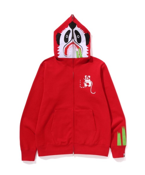 【美品】アベイシングエイプ ジップアップパーカー　赤　Mサイズ A BATHING APE】【カモタイガーフルジップパーカ】アベイシング