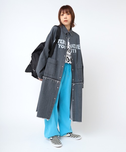 RNA（アールエヌエー） シャツワンピース D1663 デニムロングシャツ