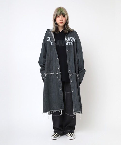 RNA シャツワンピース D1663 デニムロングシャツワンピース