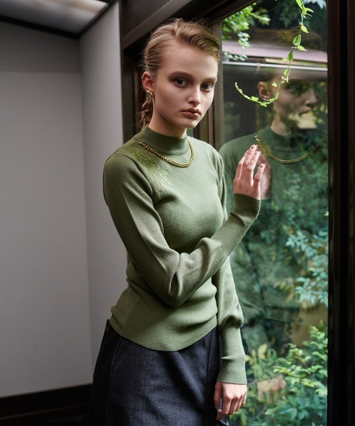 THE MILES ニット セーター THEODORIC.dy Embroidered Turtle PO
