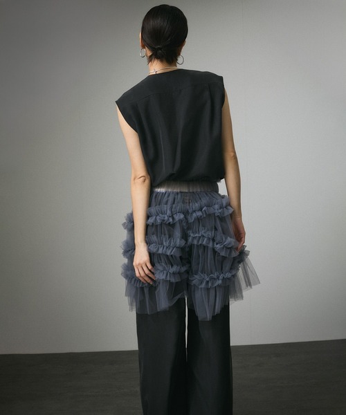 【ブルー（44）】[25SS]GENTLE SILKジレ【セットアップ対応】 サロン アダム エ ロペ SALON adam et rope' [25SS]GENTLE SILKジレ