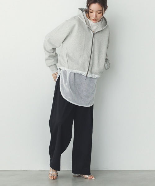 hunch tシャツ メッシュ ドッキングトップス レディース