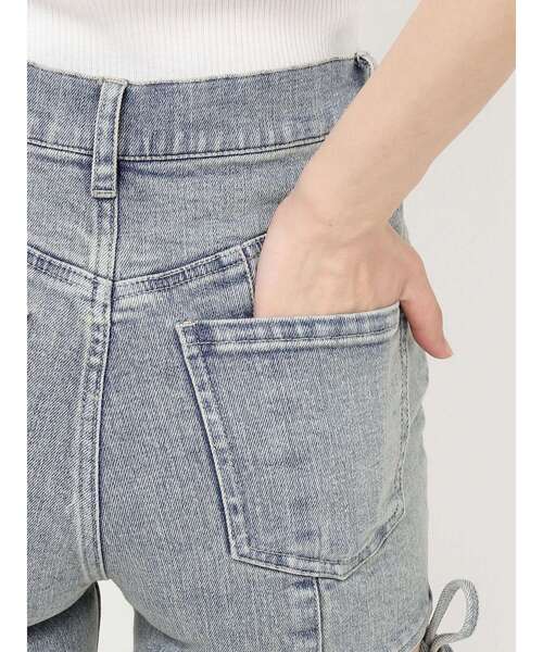 RESEXXY カットアウトリボンデニムパンツ xs リゼクシー RESEXXY カットアウトリボンデニムパンツ （ICE