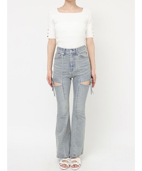 カットアウトリボンデニムパンツ カットアウトリボンデニムパンツ（デニムパンツ）｜RESEXXY