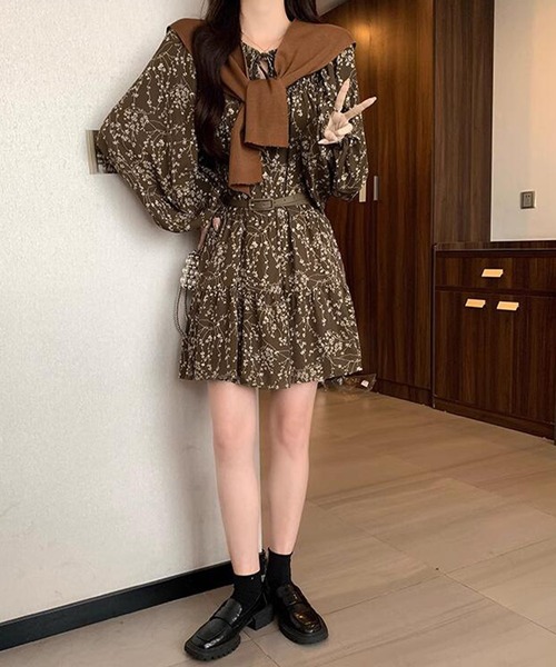 DAY CLOSET ワンピース 「ミニ丈/Aライン/キーネックでデコルテ綺麗