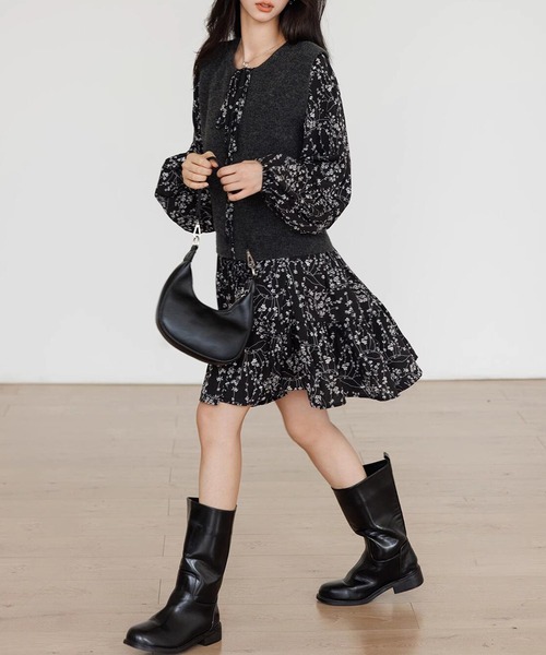 DAY CLOSET ワンピース 「ミニ丈/Aライン/キーネックでデコルテ綺麗