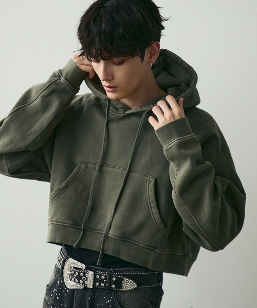 Shoowtime パーカー Pigment dye short length double zip