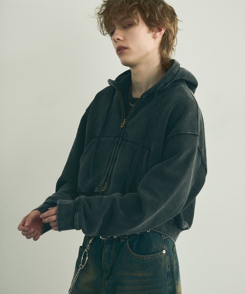 archive double zip hoodie　オンブレチェック　パーカー HEAVY WEIGHT 12.7oz “CAP BOY” LOGO ZIP HOODIE 長袖 パーカー