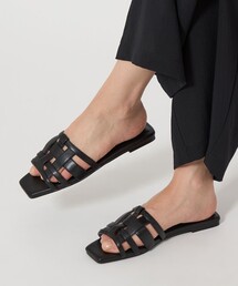 厚底 サンダル イントレ グリーン シューズ】おしゃれ度高め ファッションオープントゥ大人気