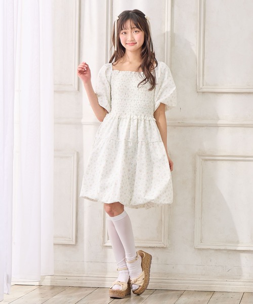 Amourire girl ワンピース 小花柄エステルツイルワンピース