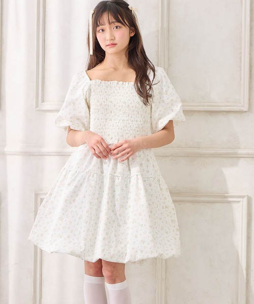 バーバリーキッツ女の子ワンピース Amourire girl ワンピース 小花柄エステルツイルワンピース