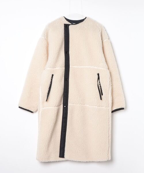 HYKE（ハイク） ノーカラーコート 2 ベージュ レディース : ZOZOTOWN