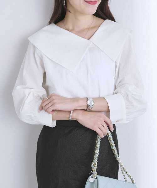【試着のみ】la boutique bonbon ビッグカラーブラウス La boutique Bonbon（ラブティックボンボン） ブラウス シャツ 「今