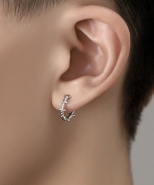 MASHIRO ピアス 「MASHIRO」有刺鉄線モチーフリングペアピアス/ユニ