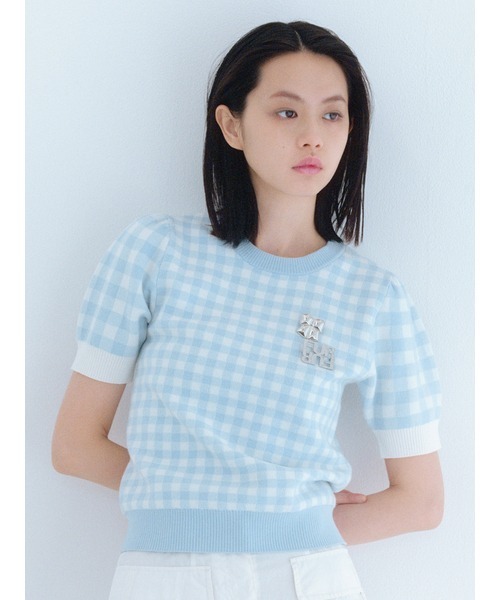コメカム 送料無料】Knitted High Neck Top