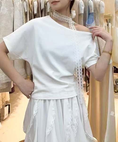 早い者勝ち　ダーリッチ　レースチョーカーコンパクトTシャツ 本日お得‼️完売Darichダーリッチ新品タグ✨レースチョーカー