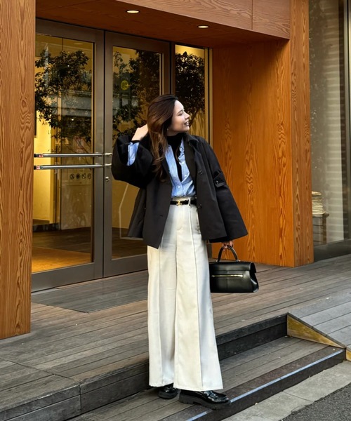 RANCLIC トレンチコート コート ベルスリーブショートトレンチコート