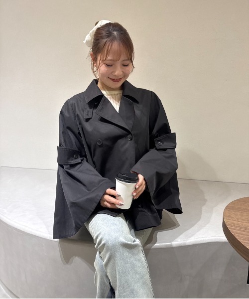 RANCLIC トレンチコート コート ベルスリーブショートトレンチコート