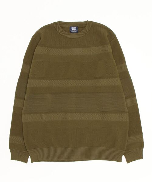 「SHIPS」 長袖ニット LARGE オリーブ メンズ
