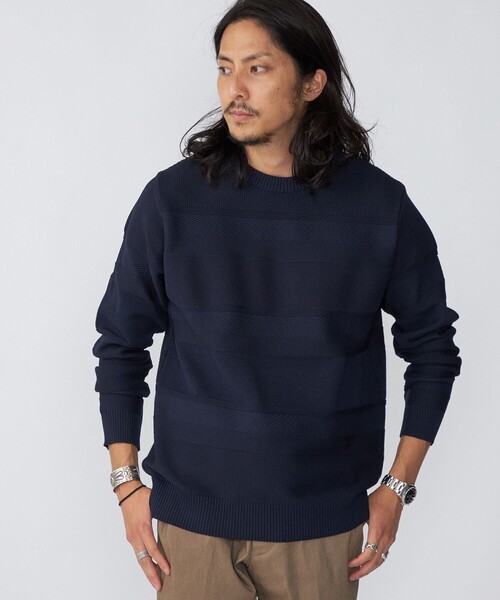 「SHIPS」 長袖ニット LARGE オリーブ メンズ