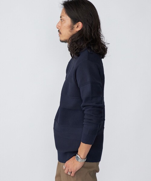 「SHIPS」 長袖ニット LARGE オリーブ メンズ