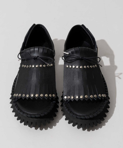 MAISON SPECIAL ブラック スライドサンダル MAISON SPECIAL サンダル 「UNISEX」「SPECIAL SHOES FACTORY
