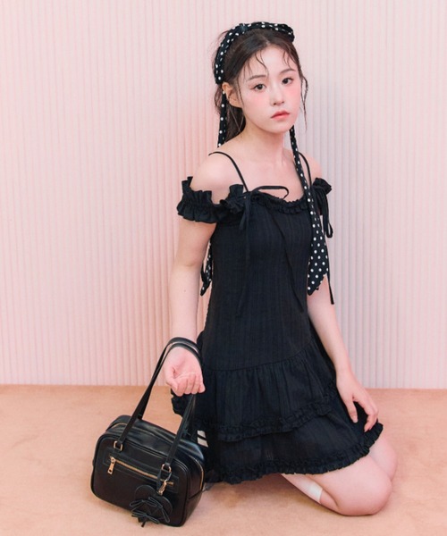 【新品タグ付】Curensology ブラック　キャミソールチュニック　フリル OLIVE des キャミソール フリルキャミチュニック : ZOZOTOWN