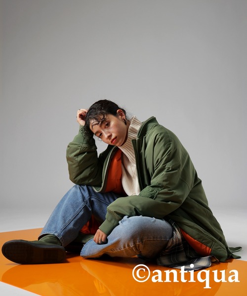 antiqua（アンティカ） 「tree cafe」ジャケット FREE カーキ