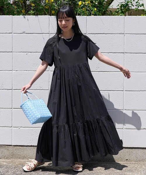美品✨定価3.7万　フリリードッキングチュニックワンピース　ブラック FREAK'S STORE 「FREAK'S STORE」 ドッキングワンピース フリ