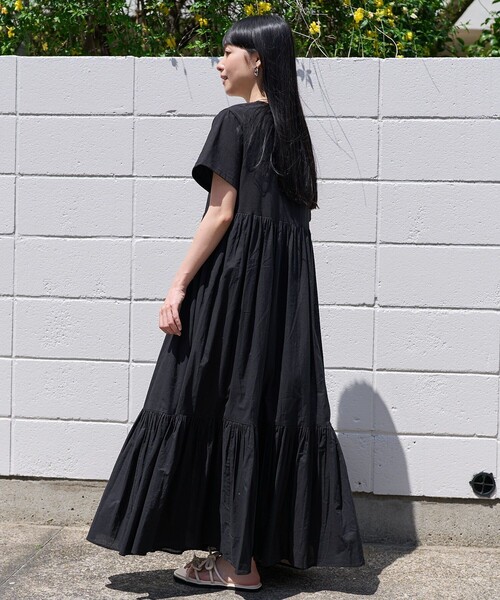 美品✨定価3.7万　フリリードッキングチュニックワンピース　ブラック ループ編みチュニックワンピース - HIAND