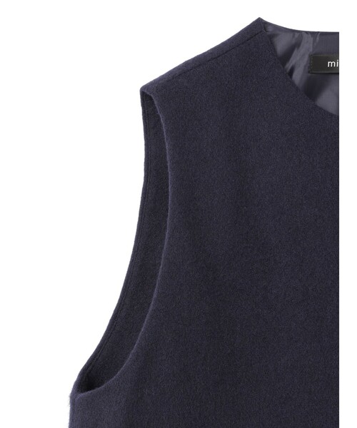mizuiroind（ミズイロインド） ベスト ジレ ポケット付きクルーネック