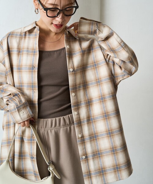 ブラウス シャツ 限定展開　ネル チェック ビックシャツ レディース | FREAK'S STORE