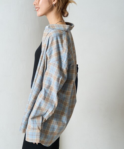 ブラウス シャツ 限定展開　ネル チェック ビックシャツ レディース | FREAK'S STORE | 04
