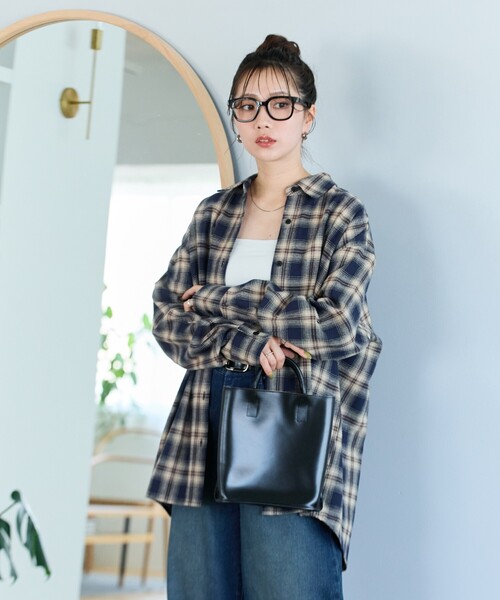 ブラウス シャツ 限定展開　ネル チェック ビックシャツ レディース | FREAK'S STORE | 06