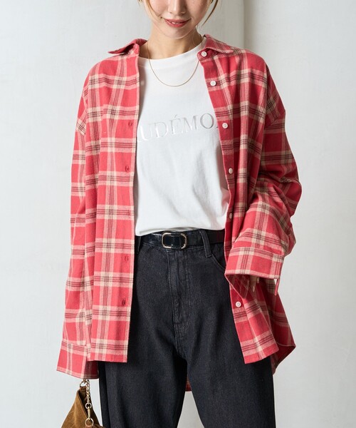 ブラウス シャツ 限定展開　ネル チェック ビックシャツ レディース | FREAK'S STORE | 13